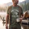 Custom T Shirts for Men Women Personalized Photo Text Logo Unisex Cotton Tee Design Your Own Front Back Print Adult Shirt Heather Military Green view 2