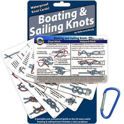 ReferenceReady Boating and Sailing Knot Cards - Waterproof Guide to 20 Nautical Knots
