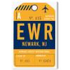 Cities and Skylines Wall Art Canvas Prints 'Newark Luggage Tag' view 1
