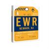 Cities and Skylines Wall Art Canvas Prints 'Newark Luggage Tag' view 2