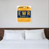 Cities and Skylines Wall Art Canvas Prints 'Newark Luggage Tag' view 3