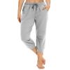 KaiDi Women's Capri Joggers Jersey Sweatpants (Gray,S) view 4