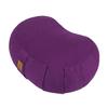 FelizMax Crescent Zafu Meditation Pillow, 44x28x14cm, Zabuton Yoga Bolster, Meditation Cushion, Floor Pouf Yoga Pillow, Zippered Organic Cotton Cover, Natural Buckwheat, Large Kneeling Pillow-Purple view 1