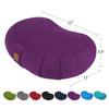 FelizMax Crescent Zafu Meditation Pillow, 44x28x14cm, Zabuton Yoga Bolster, Meditation Cushion, Floor Pouf Yoga Pillow, Zippered Organic Cotton Cover, Natural Buckwheat, Large Kneeling Pillow-Purple view 2
