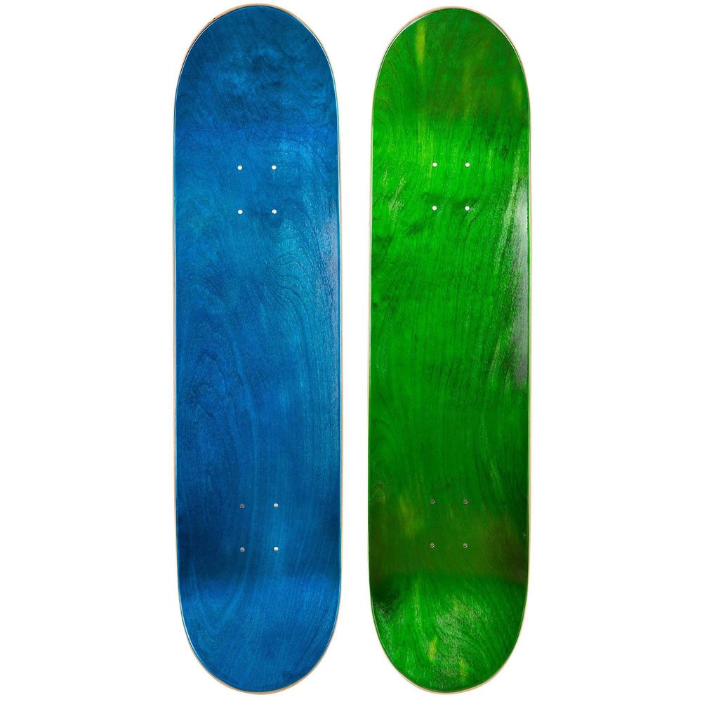 Cal 7 Blank Maple Skateboard Decks| Two Pack (Blue, Green, 8.25 inch)