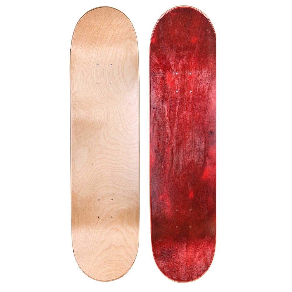 Cal 7 Blank Maple Skateboard Decks| Two Pack (Natural, Red, 7.75 inch)