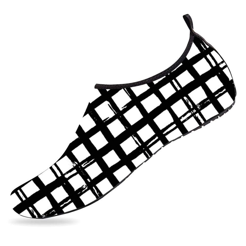 BEOT 3D Printed Water Sports Shoes Barefoot Quick-Dry Lines and Brush Strokes Aqua Yoga Socks for Men Women 10.5-11 M US Women / 9-9.5 M US Men