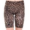 Ladies Leopard Rose Skull Printed Cycling Shorts Womens Gym Wear Stretchy Hot Pants Brown Leopard Small/Medium view 1