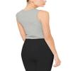 Bestisun Cropped Tops Workout Yoga Shirts Twist Front Athletic Wear Muscle Tank for Women Gray XS view 2