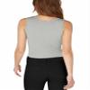Bestisun Cropped Tops Workout Yoga Shirts Twist Front Athletic Wear Muscle Tank for Women Gray XS view 4