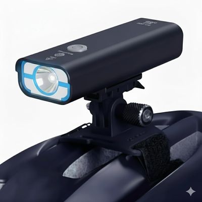 BrightRoad Bike Helmet Light 8500 Lumens, Bike Headlight with 7 Modes, 650 Fit Distance, Rechargeable Bike Lights for Night Riding with Bicycle Light Mount Helmet Holder, Mountain Bike Headlight