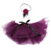 Hztyyier Baby Girl Tutu Skirt with Headband Set Newborn Toddler Ruffle Tulle Diaper Cover Photography Prop Outfit Clothes(Purple), Large view 1