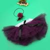 Hztyyier Baby Girl Tutu Skirt with Headband Set Newborn Toddler Ruffle Tulle Diaper Cover Photography Prop Outfit Clothes(Purple), Large view 3