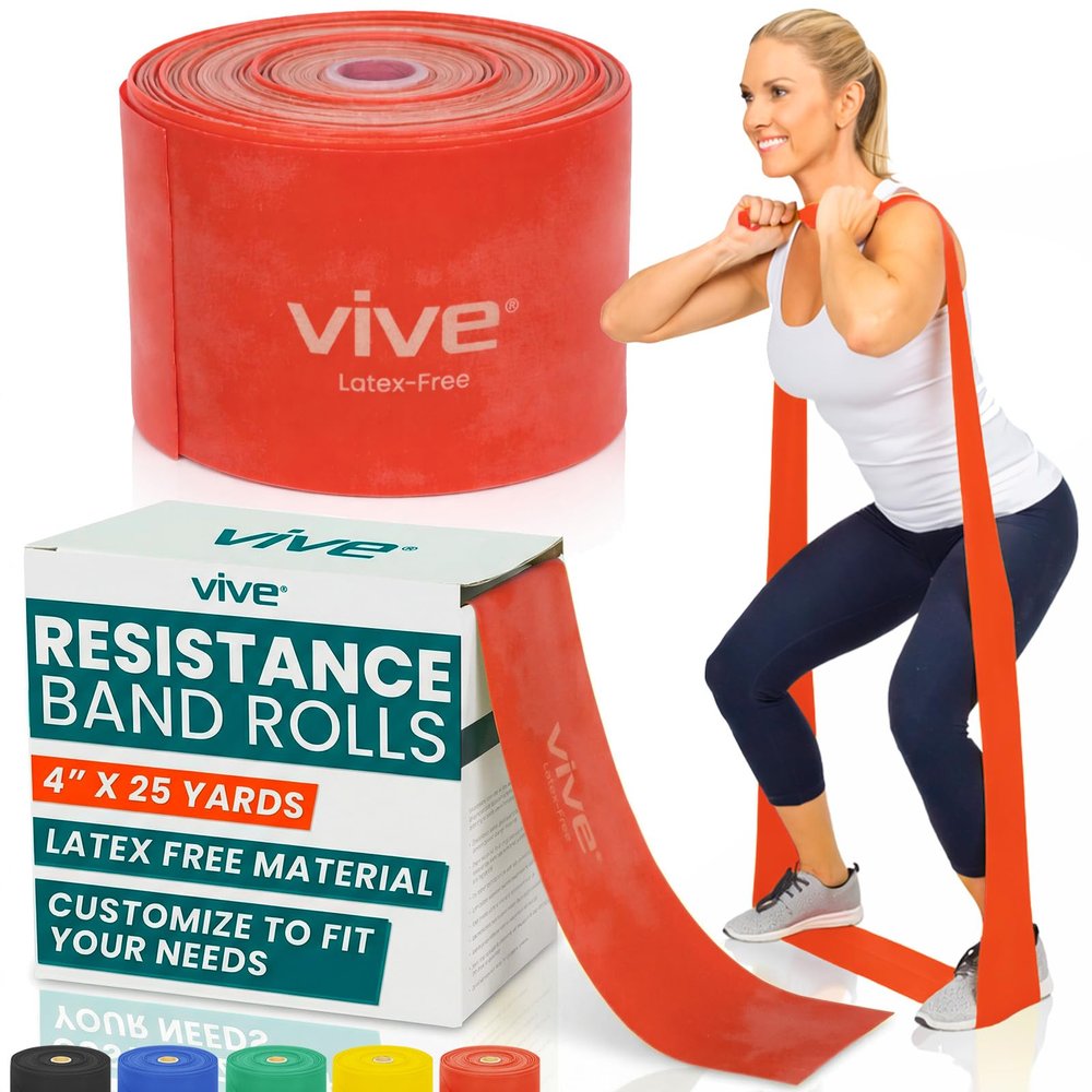 Vive Resistance Band Rolls (75 Feet) - Non-Latex Professional Box