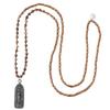 KELITCH Buddha Pendant Necklaces Natural Stone Beaded Necklaces Handmade Long Chain Strands Necklaces Jewelry for Women (Brown C) view 1