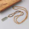 KELITCH Buddha Pendant Necklaces Natural Stone Beaded Necklaces Handmade Long Chain Strands Necklaces Jewelry for Women (Brown C) view 2