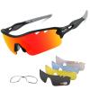 BangLong Polarized Sports Sunglasses Cycling Sun Glasses for Men Women with 5 Interchangeable Lenes for Running Baseball Golf view 1