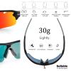 BangLong Polarized Sports Sunglasses Cycling Sun Glasses for Men Women with 5 Interchangeable Lenes for Running Baseball Golf view 3