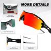 BangLong Polarized Sports Sunglasses Cycling Sun Glasses for Men Women with 5 Interchangeable Lenes for Running Baseball Golf view 4