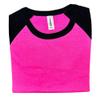 ILTEX Plain Raglan Lightweight Cotton and Polyester T-Shirt 3/4 Sleeves Athletic Baseball Jersey Unisex Multi Function Sports, Outdoors and Gym (30+ Colors) (Pink/Black, Medium) view 2