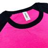 ILTEX Plain Raglan Lightweight Cotton and Polyester T-Shirt 3/4 Sleeves Athletic Baseball Jersey Unisex Multi Function Sports, Outdoors and Gym (30+ Colors) (Pink/Black, Medium) view 3
