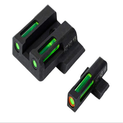HiViz Litewave H3 Sight Tritium LitePipe Day/Night for M&P Fullsize & Compact in All Calibers, Green litepipes w/Orange Front Ring, one Size (MPN521)