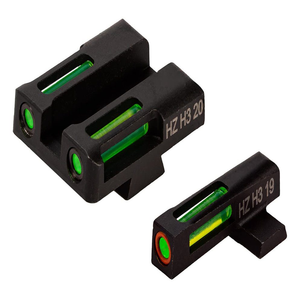 HIVIZ Litewave H3 Sight Tritium LitePipe Day/Night for XD, Green litepipes w/Orange Front Ring
