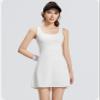 GDAZMB Women's Tennis Skirt One-Piece Dress One-Piece Skirt Anti-Slip Sports Skirt Sleeveless Back Anti-Slip White view 2