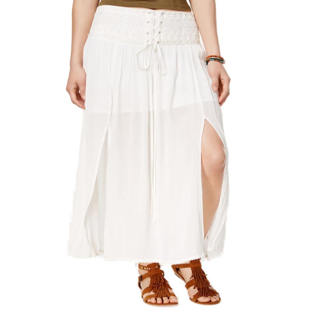 American Rag Lace Up Maxi Skirt White XS