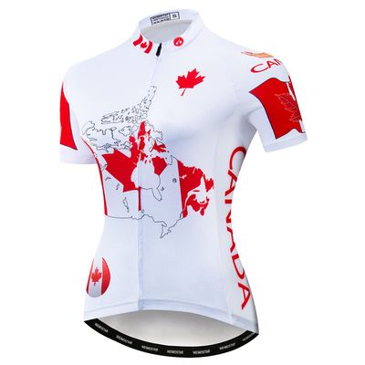 Bike Jersey Women's Cycling Jersey MTB Tops Shirts Apparel Mountain Road Bicycle Clothes Breathable Pro Team Biker Racing top for Ladies Female Summer White red Size L