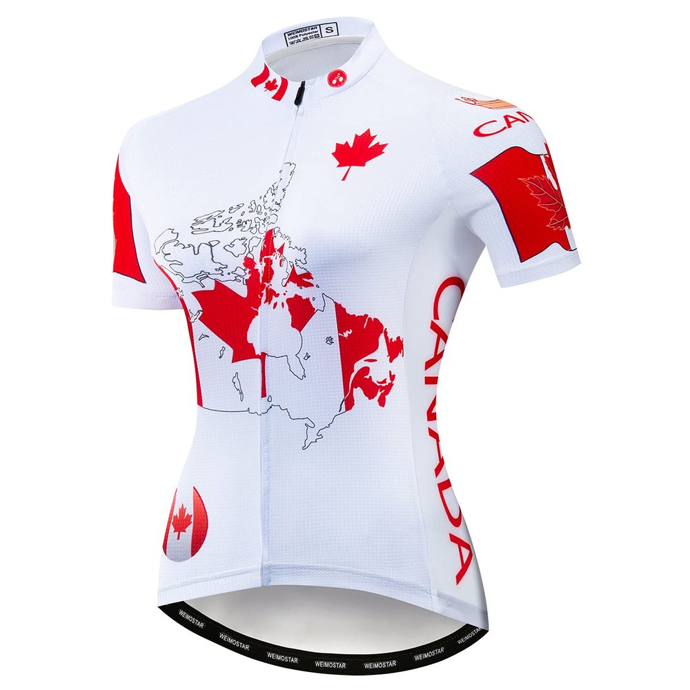 Bike Jersey Women's Cycling Jersey MTB Tops Shirts Apparel Mountain Road Bicycle Clothes Breathable Pro Team Biker Racing top for Ladies Female Summer White red Size L