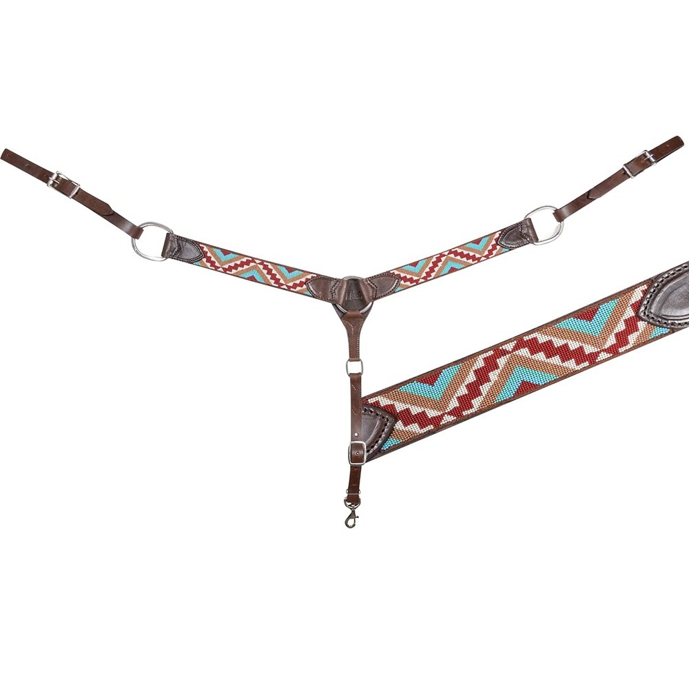 Cashel 2in Beaded Breast Collar Dark Brown