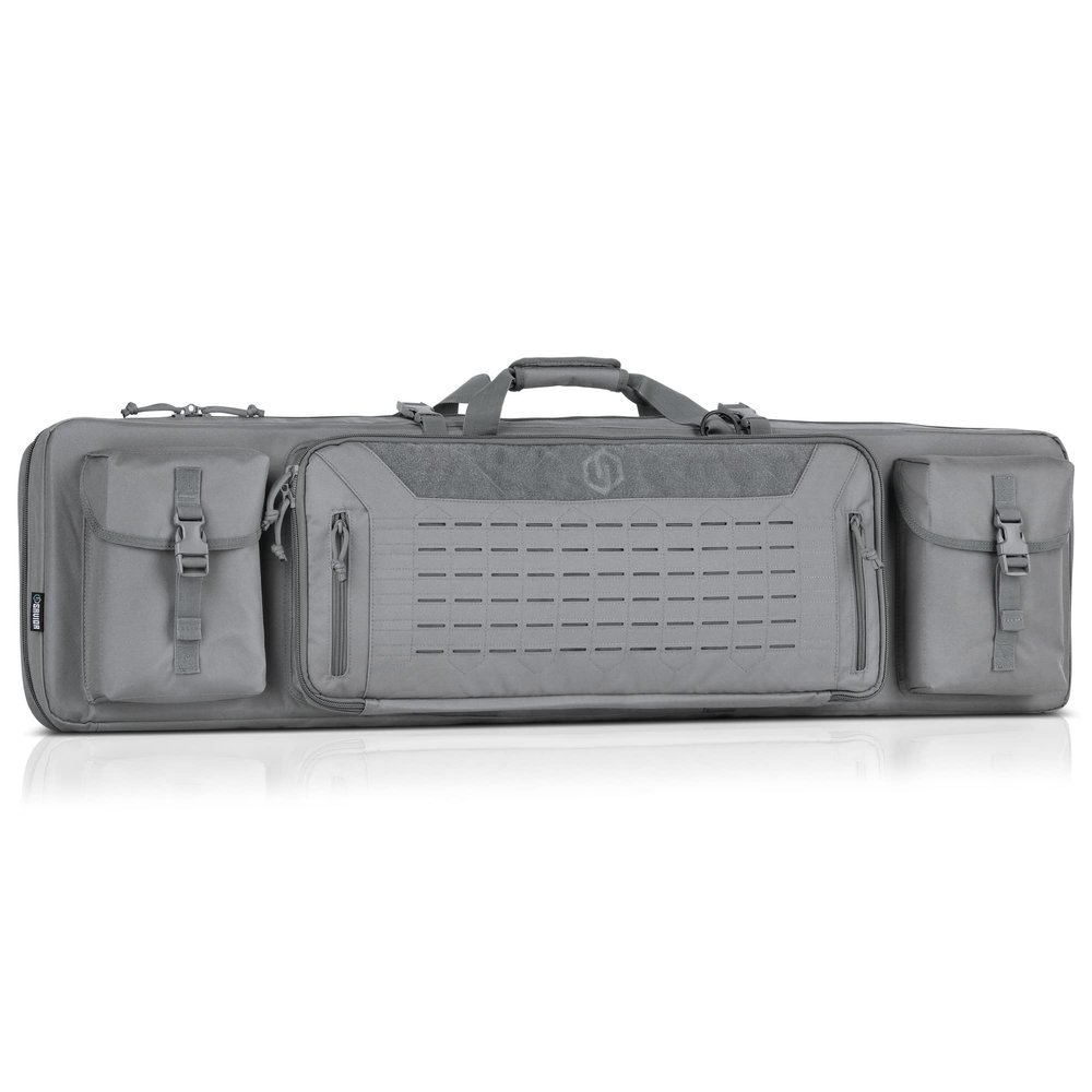 Savior Equipment Urban Warfare Tactical Double Long Gun Bag Case Backpack w/Pistol Handgun Case,51 Inch SW Gray