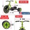 Drift Trike for Kids Ages 5+  16" Front Wheel Ride-On with Adjustable Seat, Steel Frame, Rear Slick Drift Wheels & Safety Flag  Madd Gear view 3