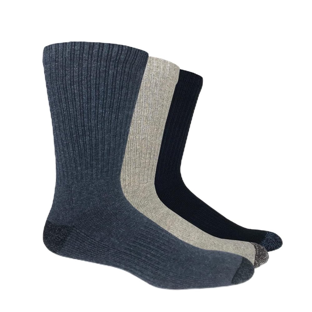 Carolina Ultimate Men's Midweight Cushion Casual Boot Crew Socks 6 Pair Pack, Assorted, Large