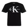 Calvin Klein Boys' Short Sleeve Logo Crew Neck T-Shirt, Soft, Comfortable, Relaxed Fit, True Black, 8 view 1
