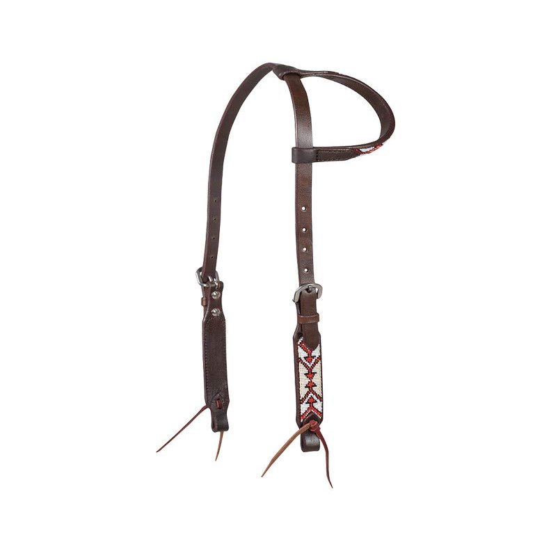 Cashel Beaded Slip Ear Headstall White