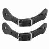 1 Pair Spur Straps, Adult Western Spurs Leather Belt Genuine Leather Horse Riding Accessories(Black)