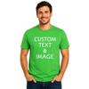 Custom T Shirts for Men Women Personalized Photo Text Logo Unisex Cotton Tee Design Your Own Front Back Print Adult Shirt Lime view 1