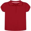 Nautica Girls' School Uniform Short Sleeve Polo Shirt, Button Closure, Soft Pique Fabric, Red, 2T view 1