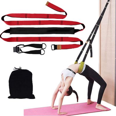 Leg Stretcher Strap, Door Flexibility & Yoga Stretching Leg Stretcher Strap with Door Anchor, Suitable for Fitness, Dance, Yoga, Gymnas (Red)