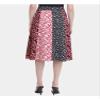 Calvin Klein Women's Angle Hem Printed Skirt, Black/White/Red, 2 view 2