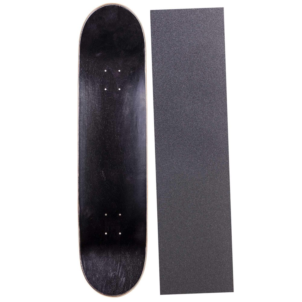 Cal 7 Blank Maple Skateboard Deck with Color Grip Tape | 7.75, 8.0, 8.25 and 8.5 Inch (Black, 8.0 Inch)