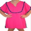 KIDKLICK FUN FASHION | FROM BRAZIL Pink Cover-Up with Navy Pompoms - Pink / 2