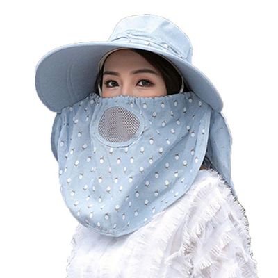 AmerStar Women's UPF+50 Sun Visor Detachable Flap Hat Foldable Wide Brimmed UV Protection Hat