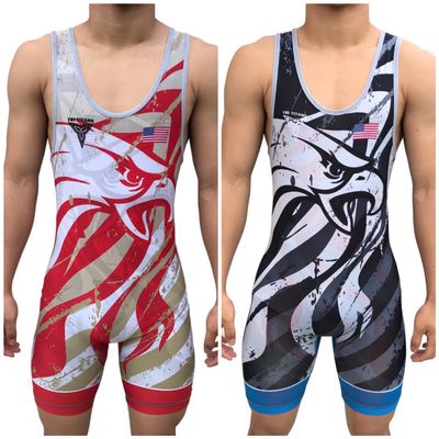 TRI-TITANS Eagle Eye Reversible UWW Wrestling Singlet (Adult XL: 185lbs-200lbs)