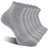 CelerSport 6 Pack Men's Ankle Socks with Cushion, Sport Athletic Running Socks, Gray, Large view 1