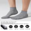 CelerSport 6 Pack Men's Ankle Socks with Cushion, Sport Athletic Running Socks, Gray, Large view 4