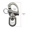 keehui Pair 5inches Swivel Eye Snap Shackles Quick Release Bail Rigging Sailing Boat Marine 316 Stainless Steel for Sailboat Spinnaker Halyard view 2