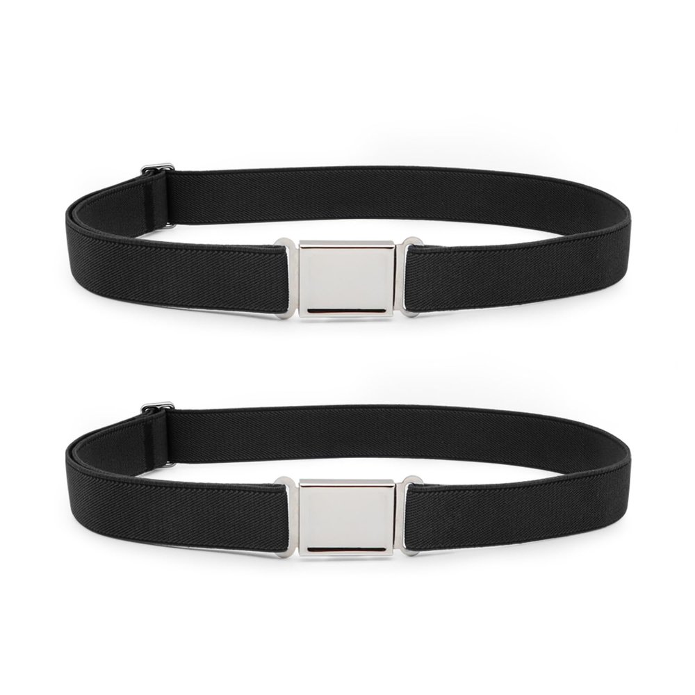 XZQTIVE 2 Pack Kids Adjustable Magnetic Belt Boys Girls Elastic Belt with Easy Magnetic Buckle